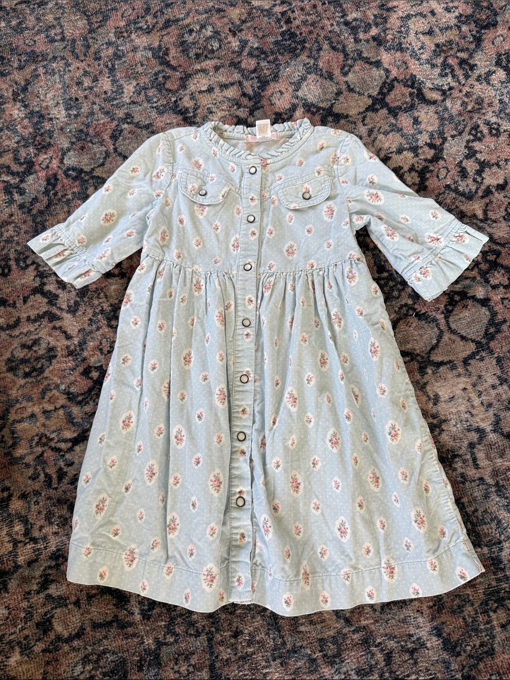 Janie and jack girls blue and pink floral dress